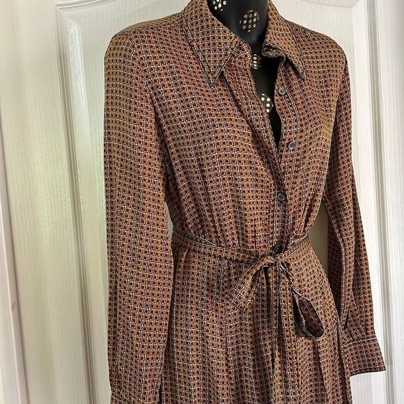 Diane Von Furstenberg Geometric Wrap Dress 
Tigress belted DVF Mocha Mousse XS - Picture 4 of 17